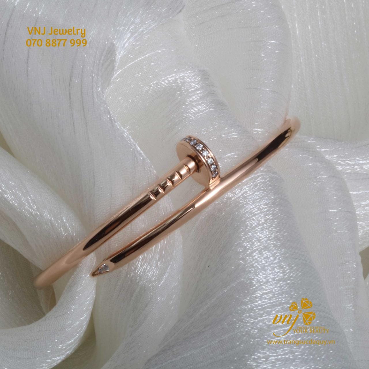 Vòng Tay Đinh Kim Cương Vàng Hồng 18K LTD5