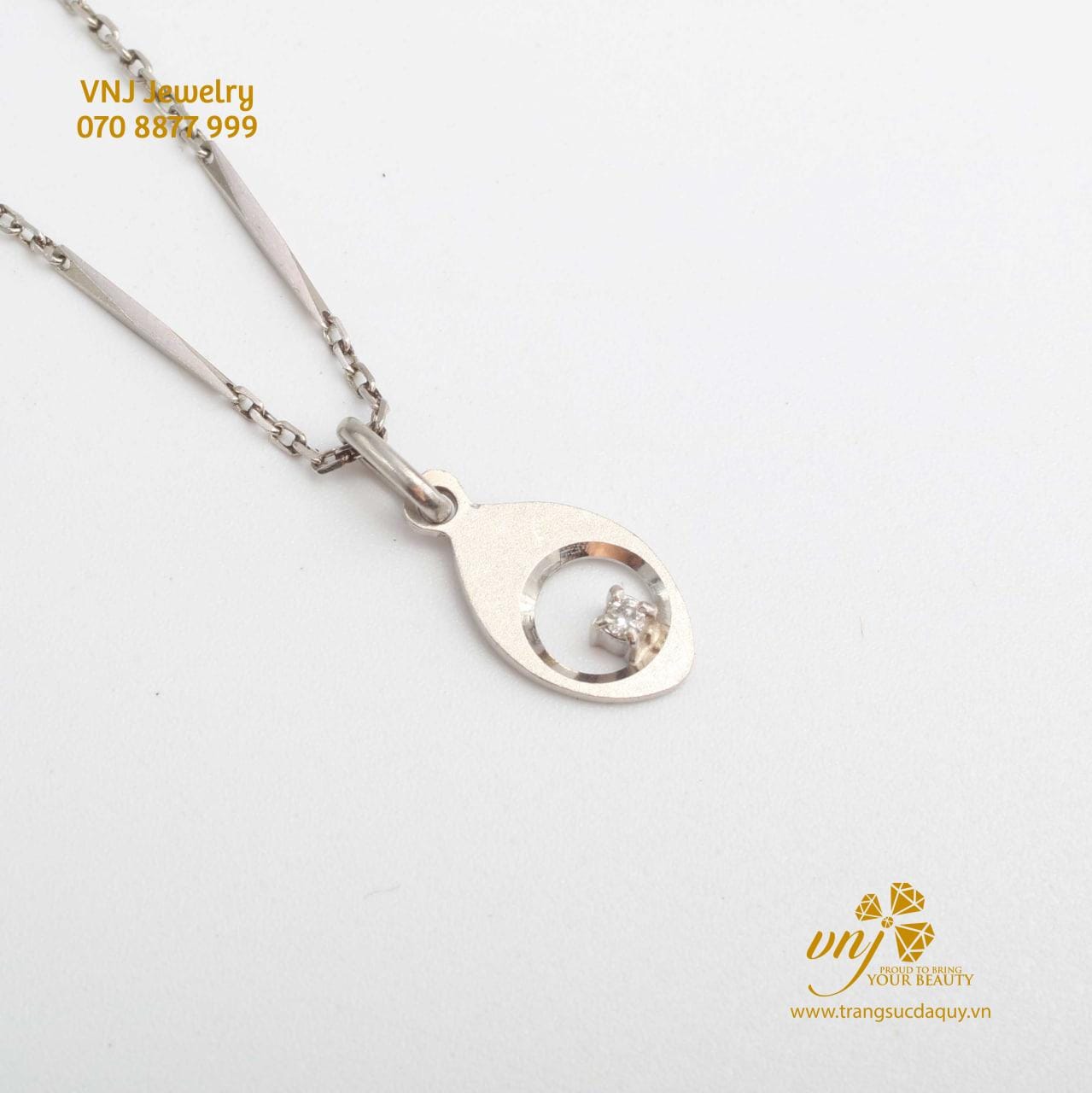 Mặt Dây Bạch Kim Đính Kim Cương MDKC5 - Ảnh 2