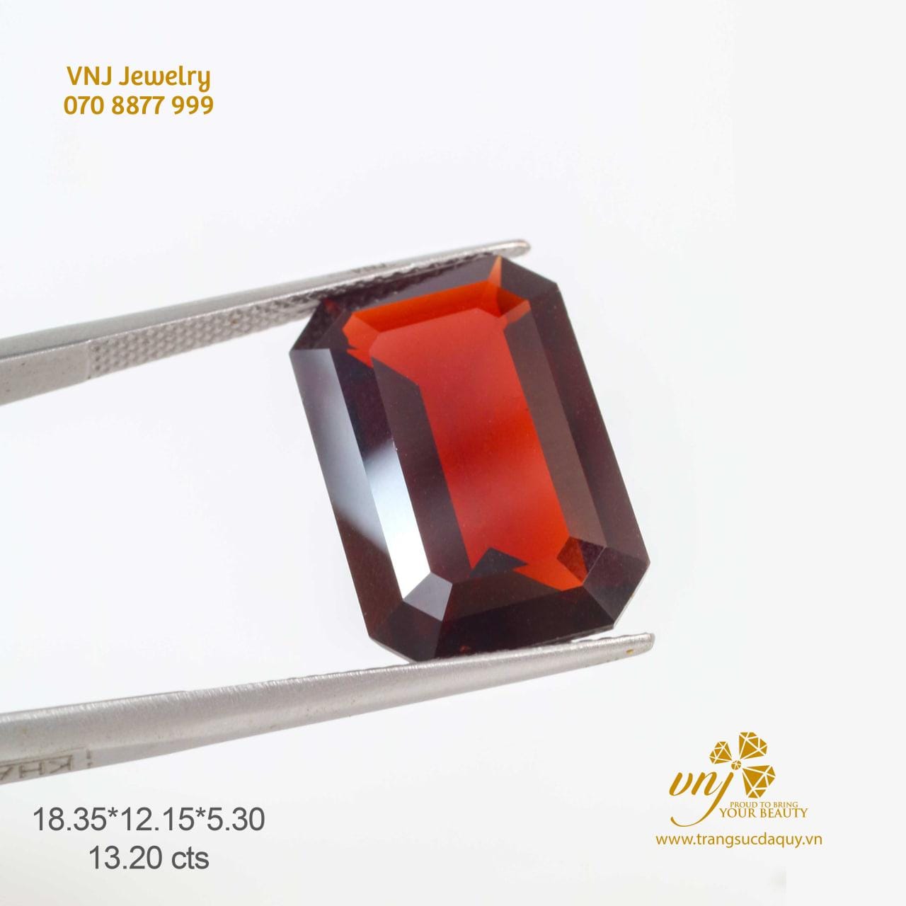 Đá Garnet Đỏ Thiên Nhiên Mài Chữ Nhật DQG8