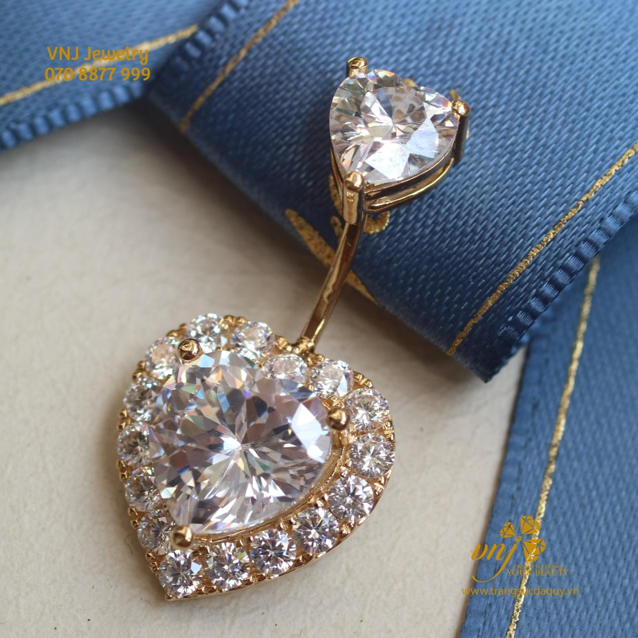 Khuyên Rốn Kim Cương Trái Tim NP18