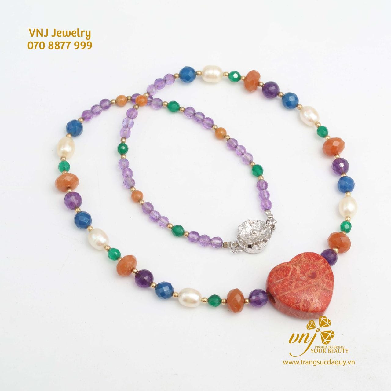 Chuỗi Vòng Tay Ngọc Trai Mix Đá Ngũ Sắc VCNT13 - Ảnh 3