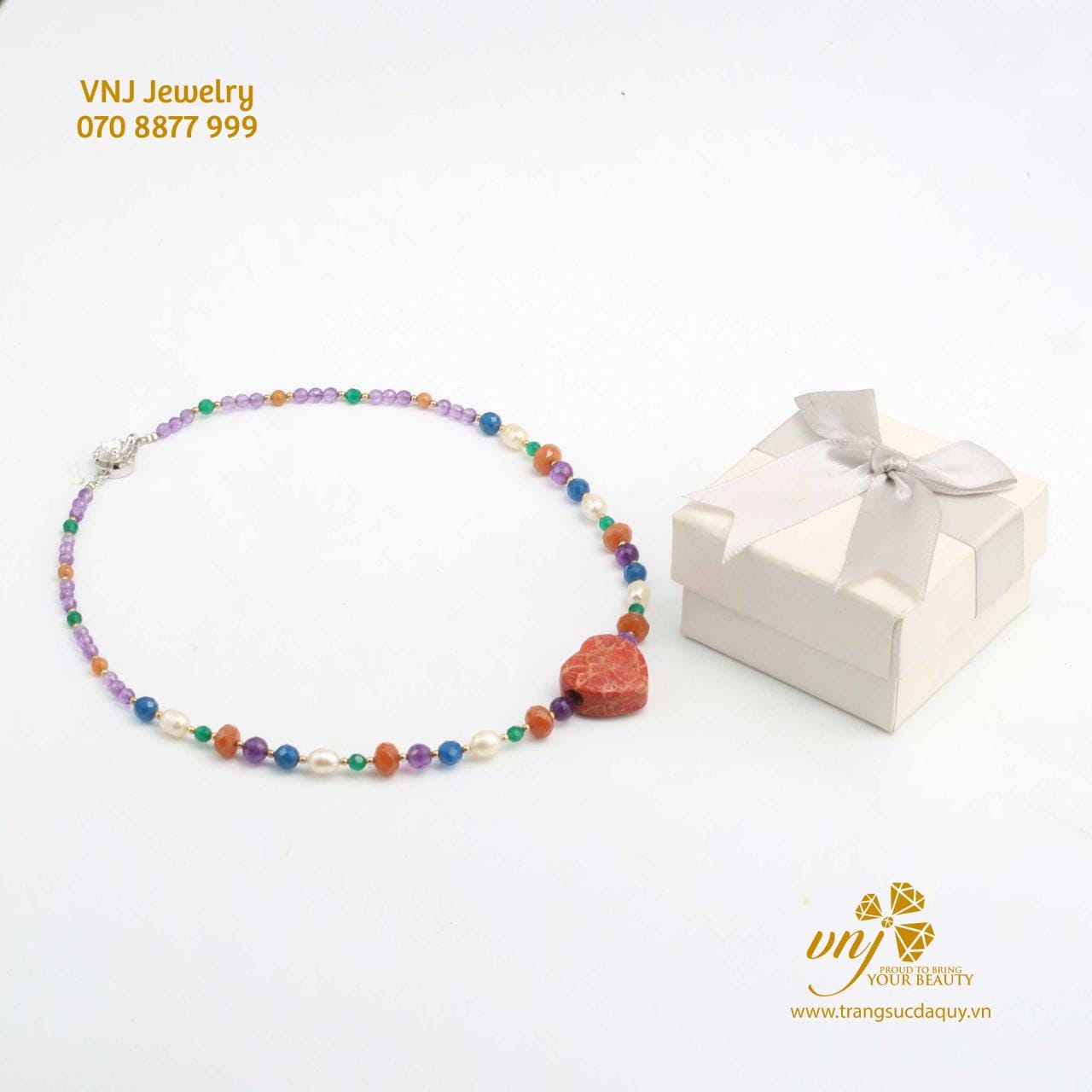 Chuỗi Vòng Tay Ngọc Trai Mix Đá Ngũ Sắc VCNT13 - Ảnh 4