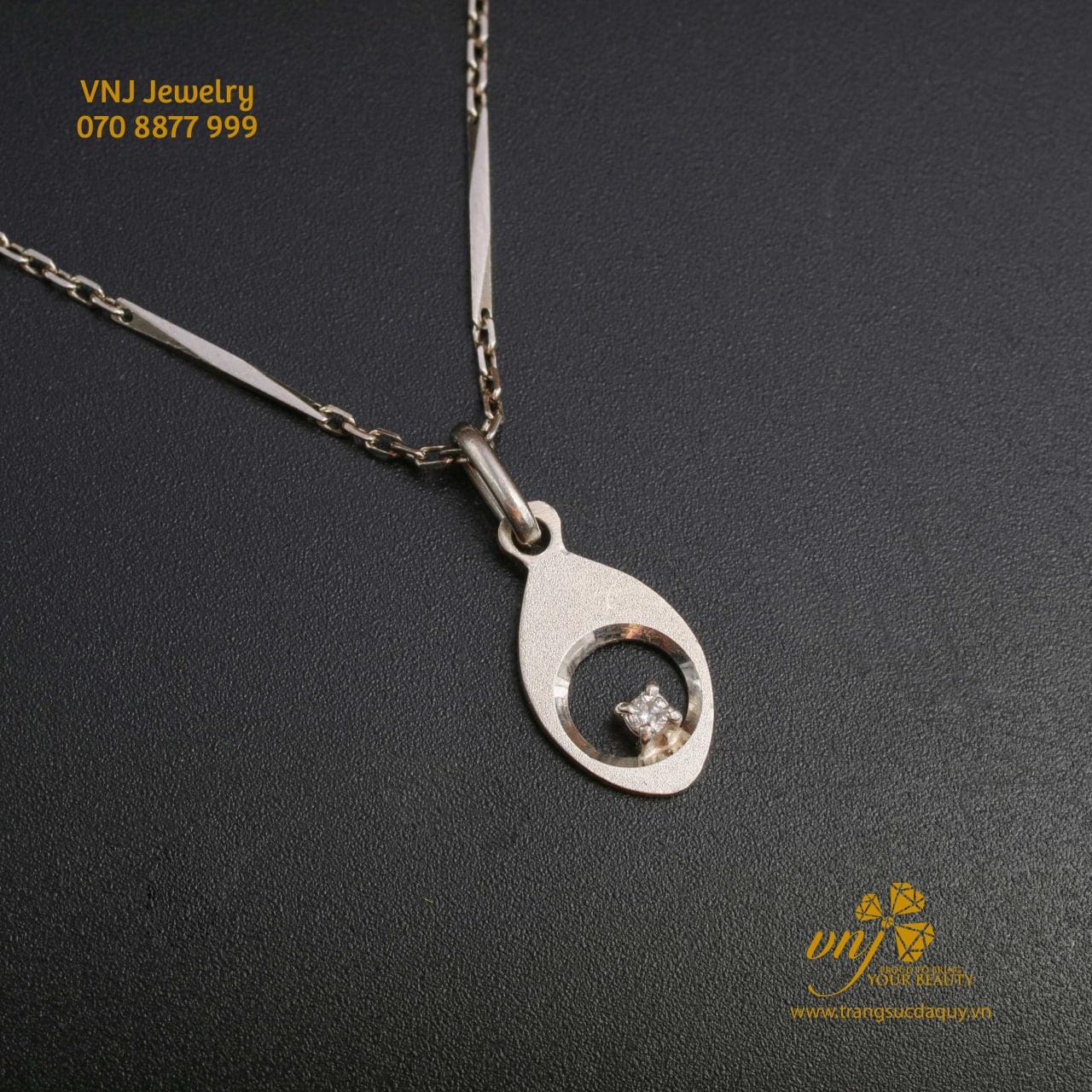 Mặt Dây Bạch Kim Đính Kim Cương MDKC5