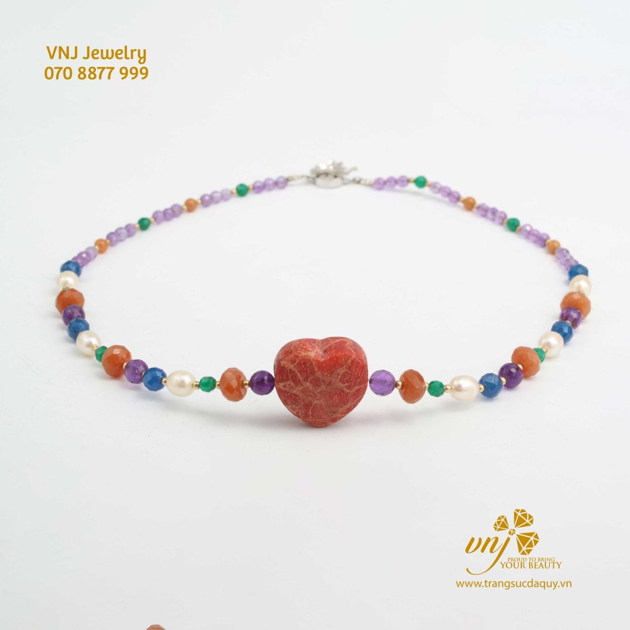 Chuỗi Vòng Tay Ngọc Trai Mix Đá Ngũ Sắc VCNT13 - Ảnh 5