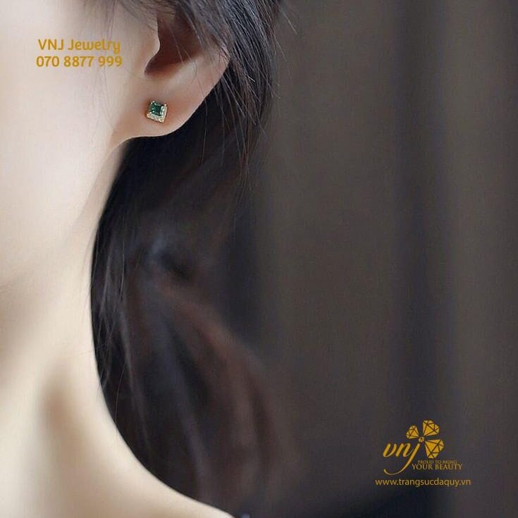 Bộ Trang Sức Bông Và Mặt Dây Đá Emerald BE01