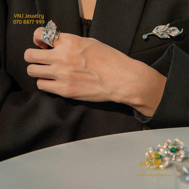 Combo Nhẫn Kèm Cài Áo Chiếc Lá CF29