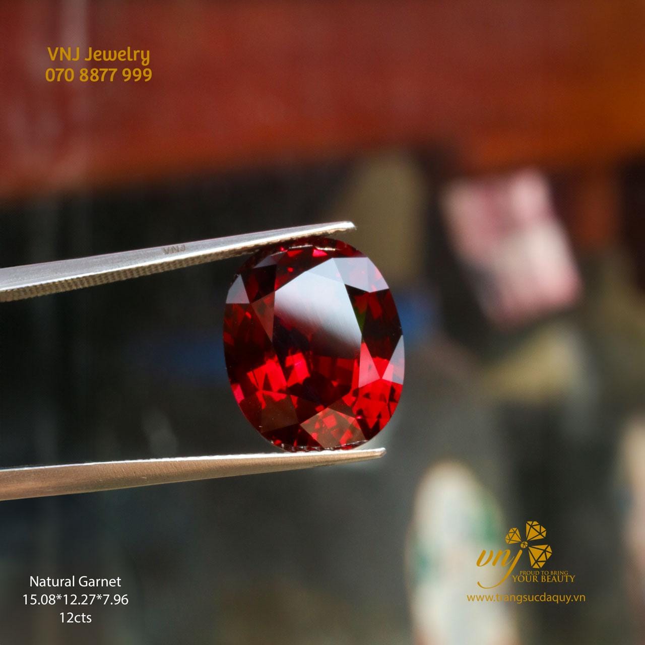 Garnet Đỏ Thiên Nhiên Mài Oval DQG7 - Ảnh 2