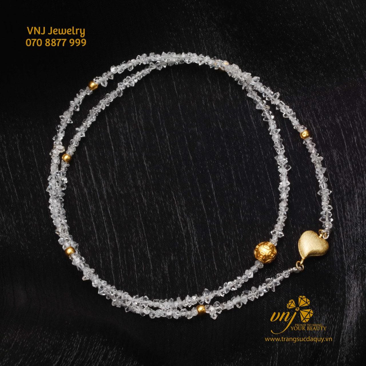 Chuỗi Diamond Herkimer Mix Charm Vàng 24K VCQW2 - Ảnh 2