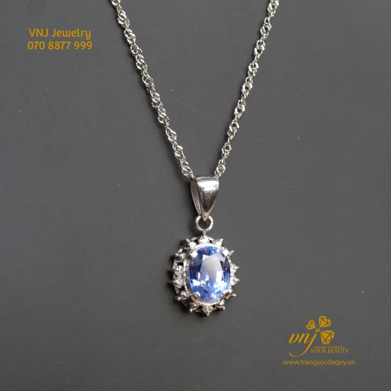 Mặt Dây Chuyền Đá Sapphire Xanh Đổi Màu MDS23