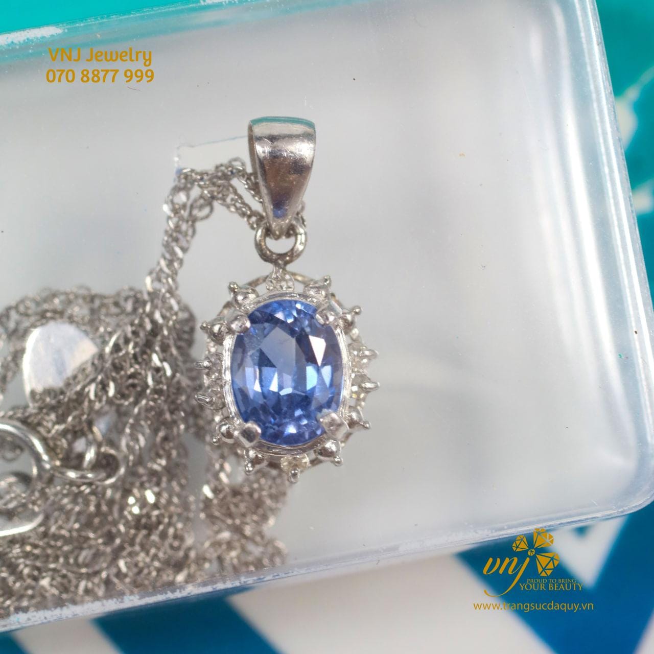 Mặt Dây Chuyền Đá Sapphire Xanh Đổi Màu MDS23 - Ảnh 4