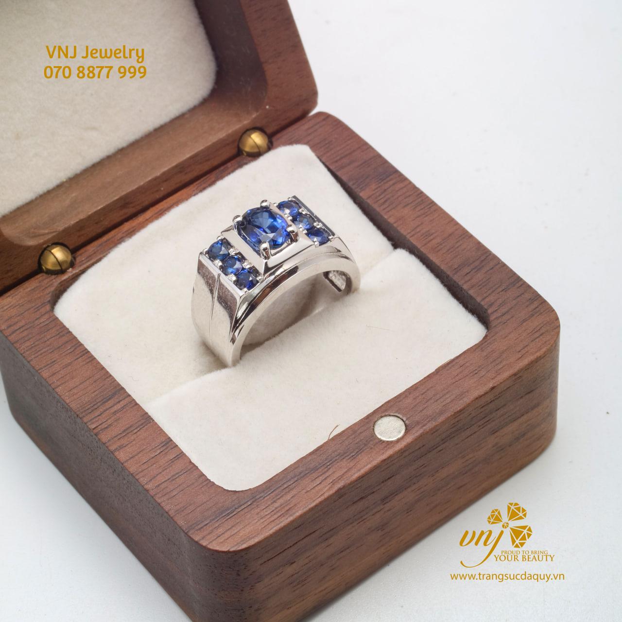 Nhẫn Nam Đá Sapphire Blue NM81