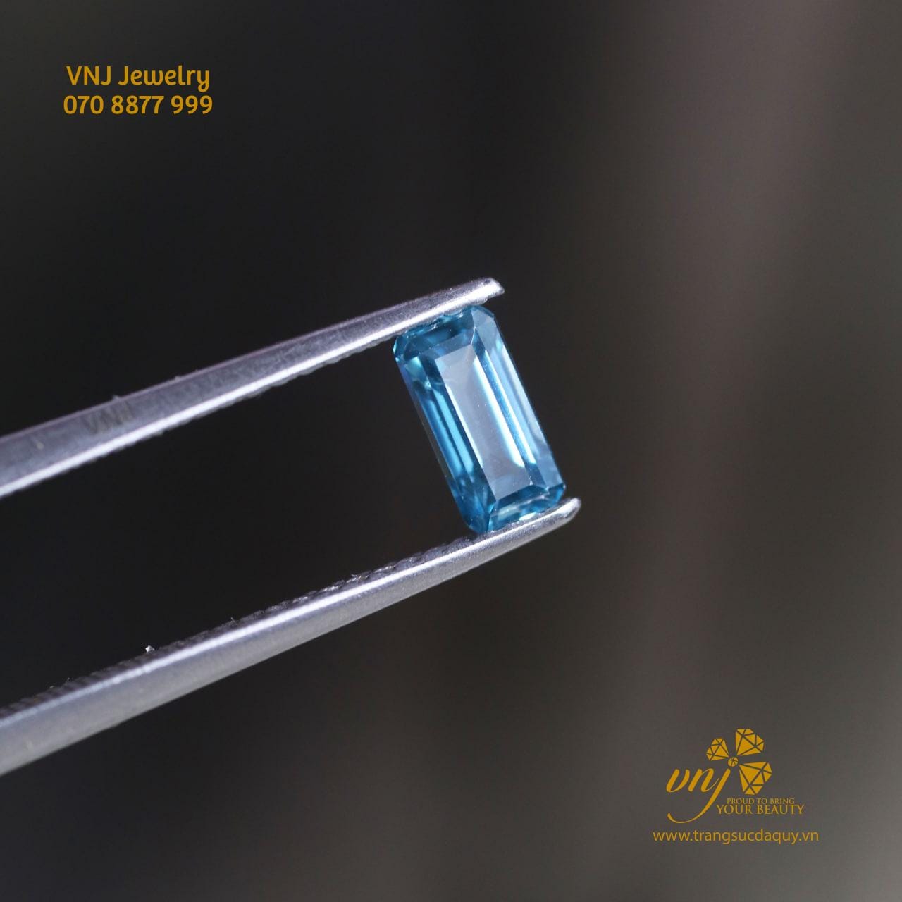 Đá zircon Xanh Dương Thiên Nhiên Mài Giác DQZ11