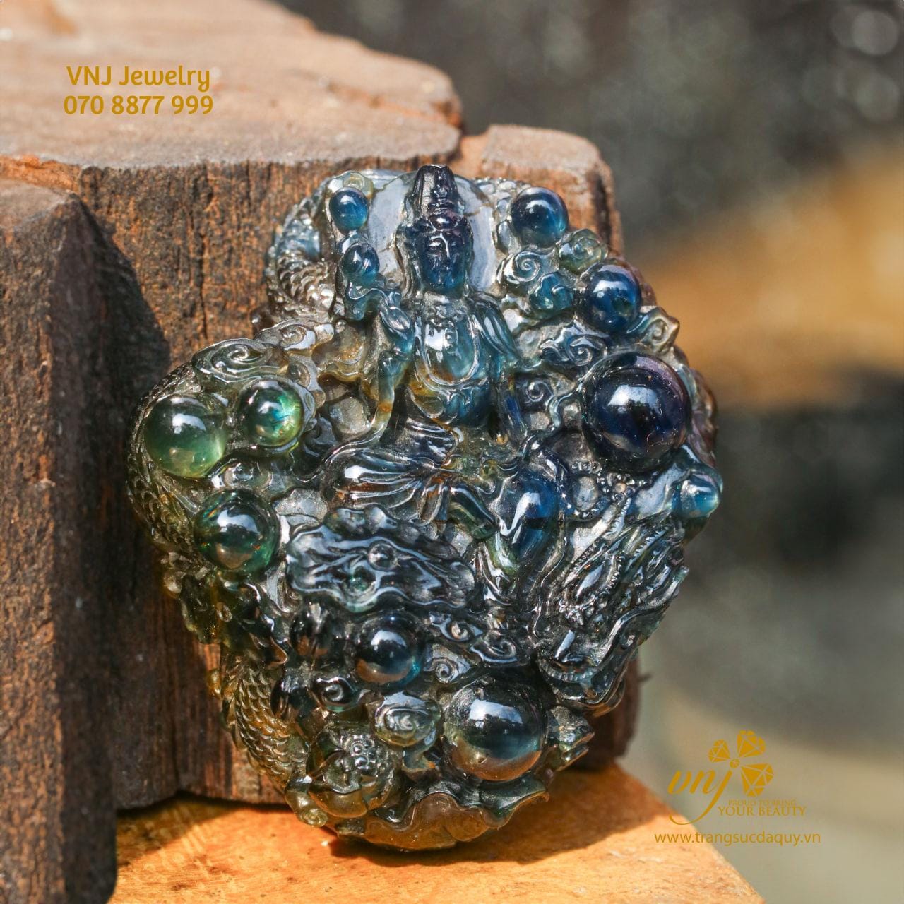 Tượng Quan Âm - Rồng Ngậm Châu - Sapphire Thiên Nhiên MTS15 - Ảnh 7