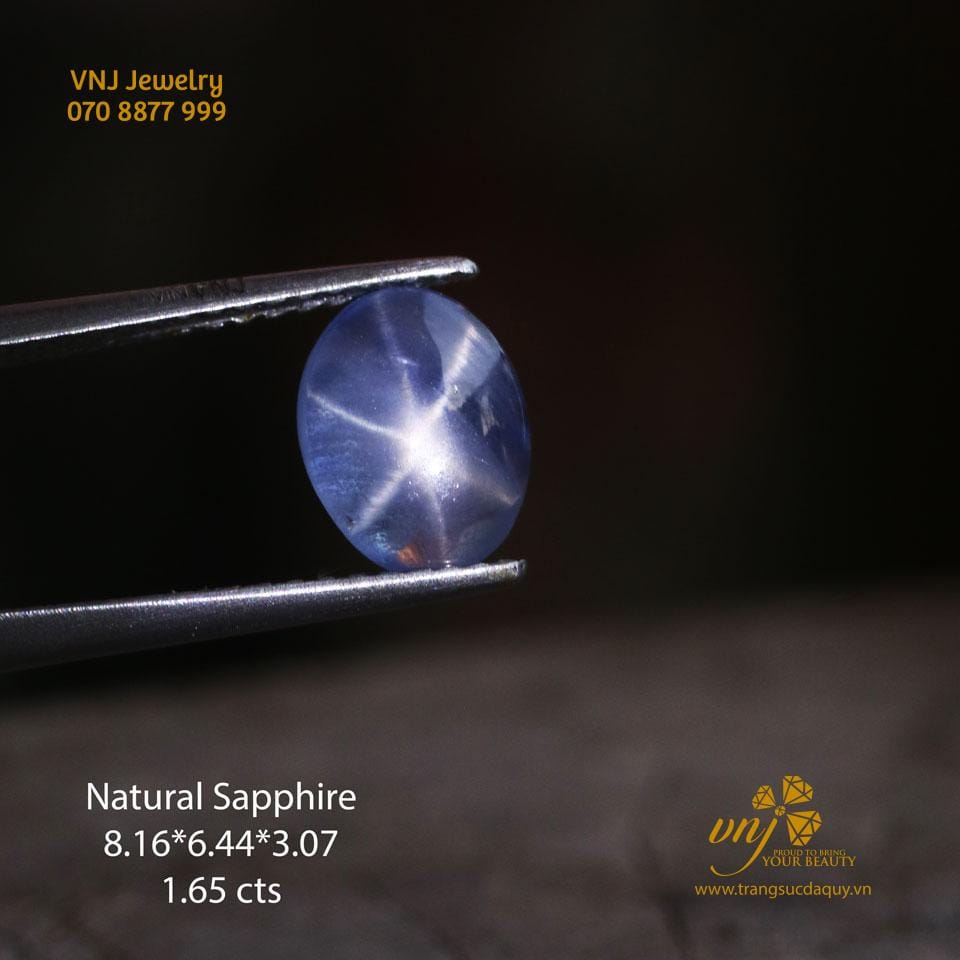 Sapphire Xanh Trong Suốt Có Sao Thiên Nhiên VJS96