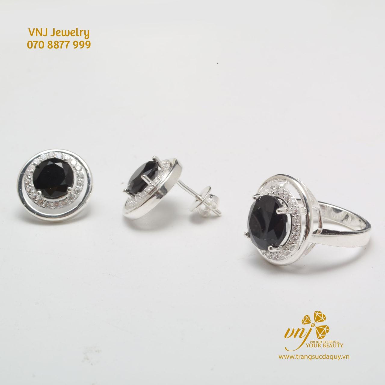 Bộ Trang Sức Sapphire Đen BS2 - Ảnh 3