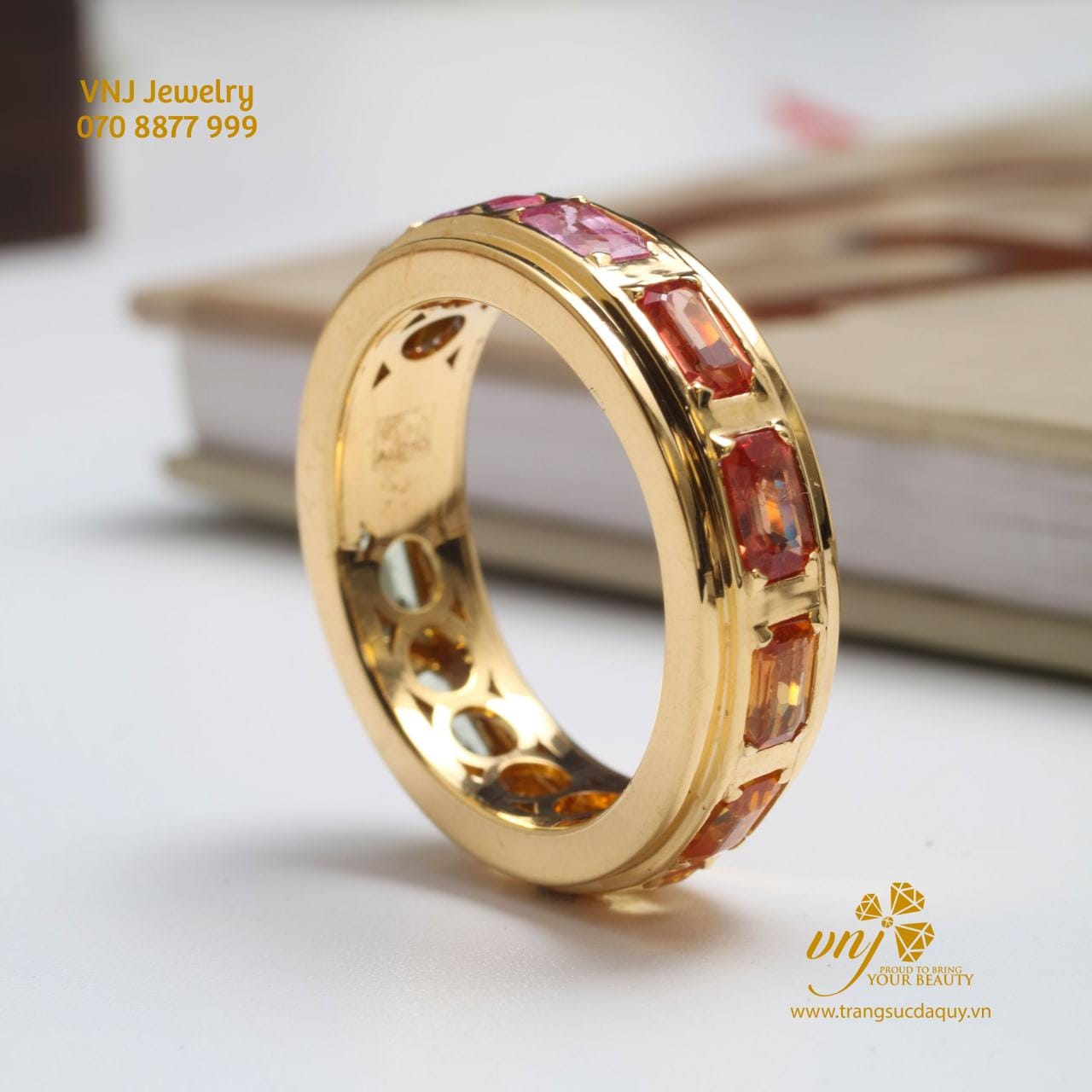 Nhẫn Rainbow Unisex Sapphire Đa Sắc NWS25