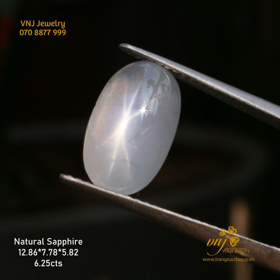 Sapphire Sao Trắng Mài Trơn Vjs106