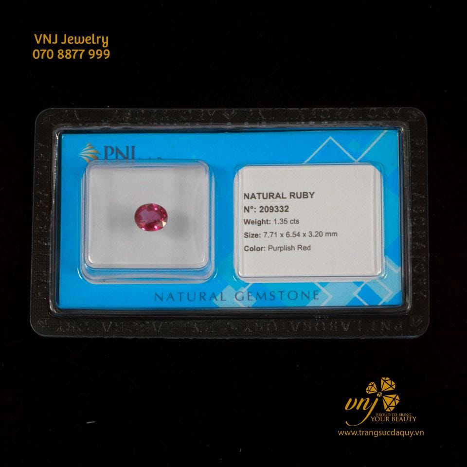 Đá Ruby Thiên Nhiên Mài Giác Oval VJR19