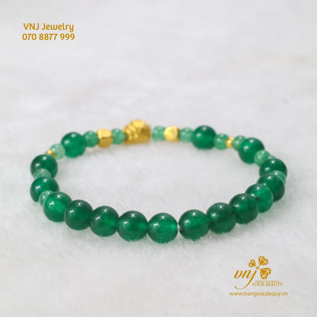 Chuỗi Thạch Anh Dâu Xanh Mix Charm Vàng 24K VDQX3