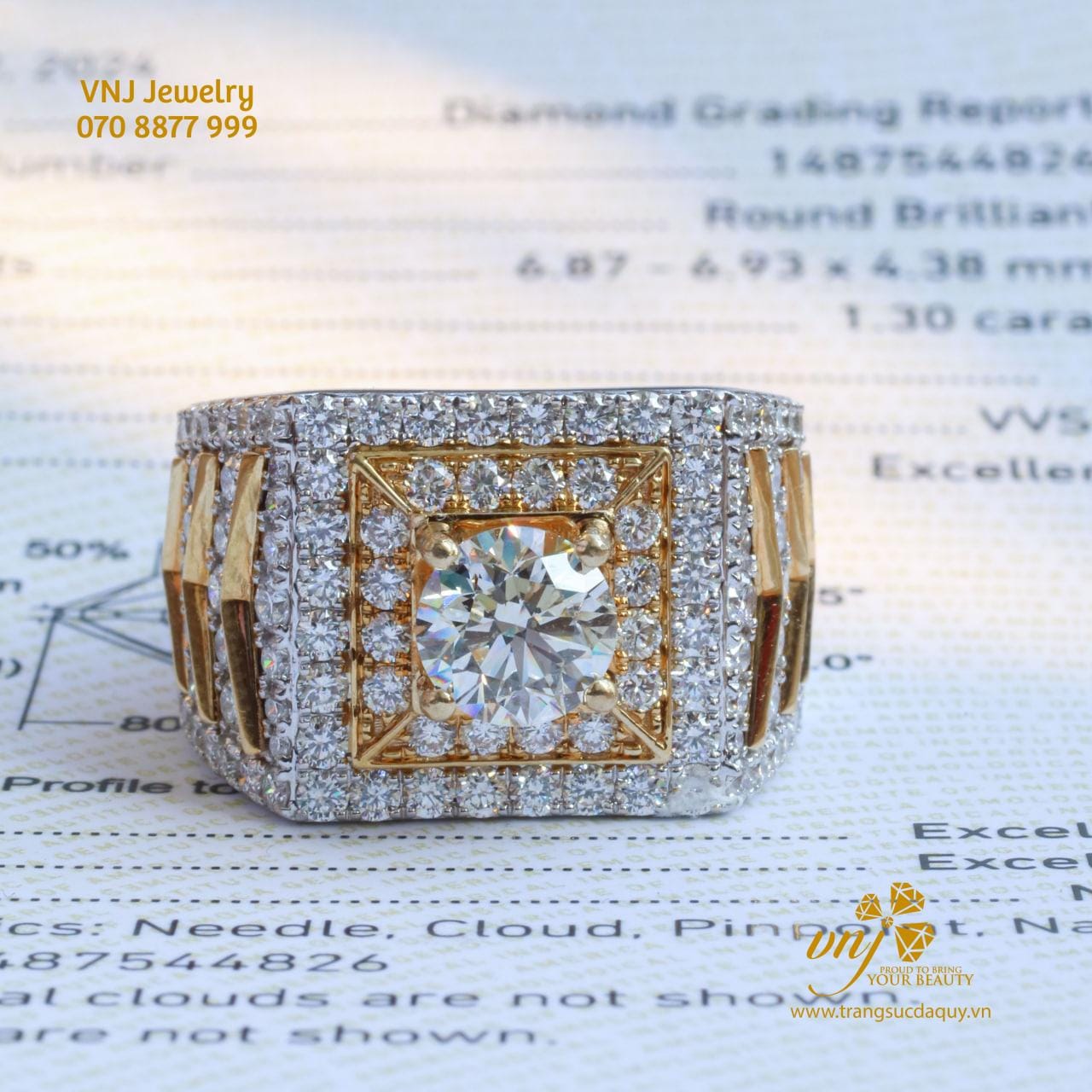 Nhẫn Vertu Kim Cương Thiên Nhiên NM86