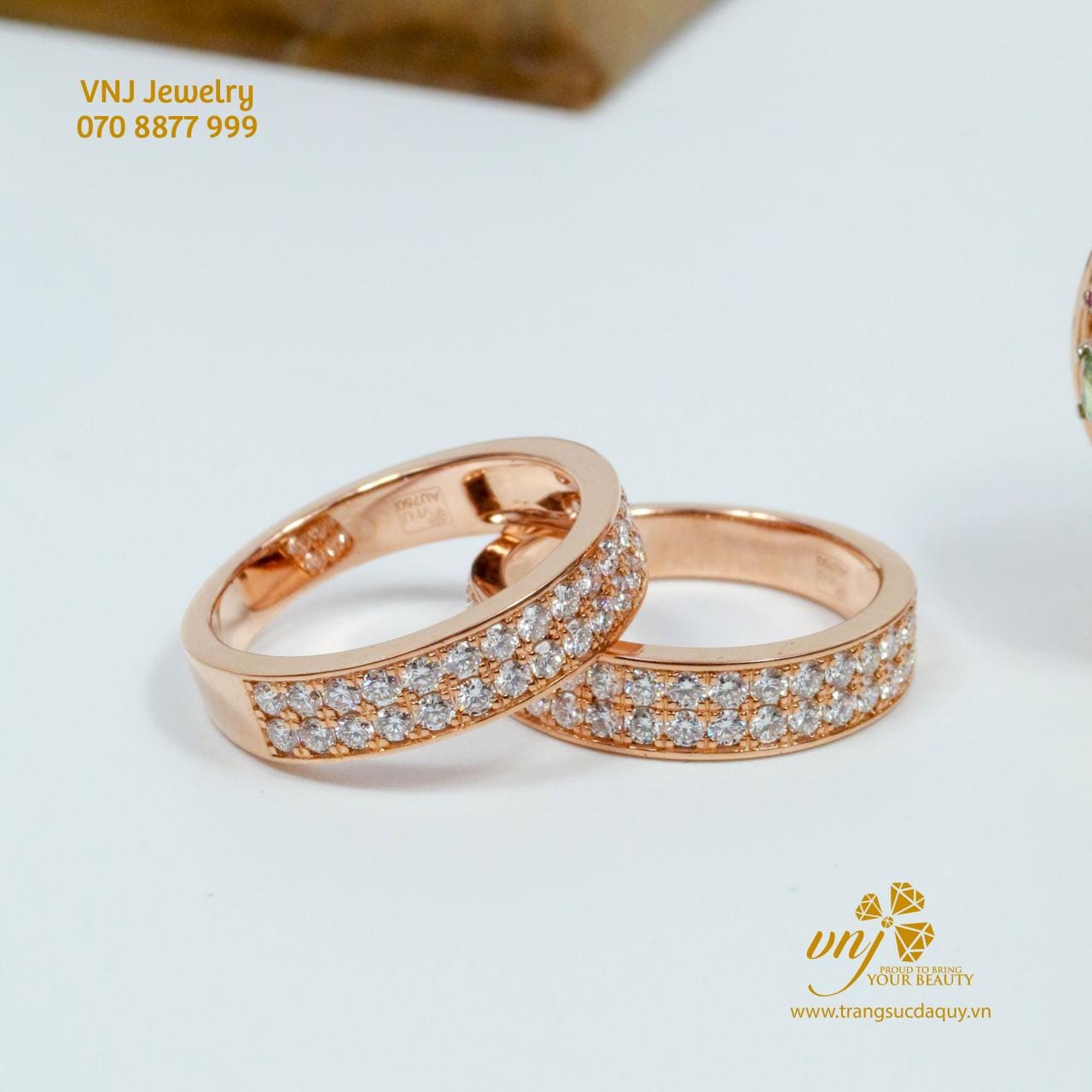 Nhẫn Cưới Vàng Hồng Kim Cương NC67