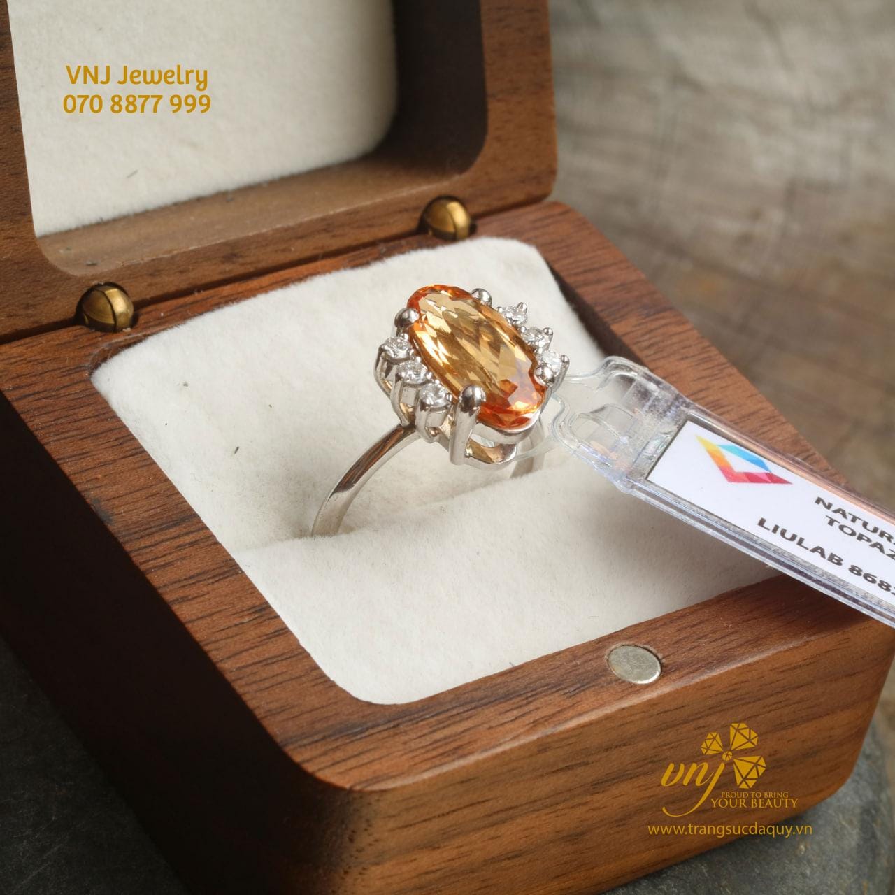 Nhẫn Topaz Vàng Thiên Nhiên NWT15