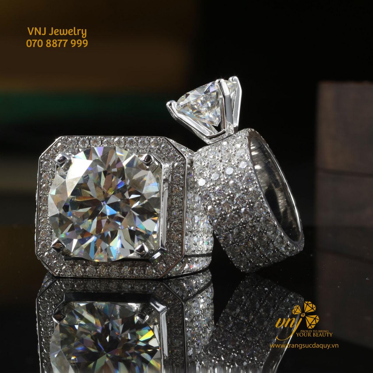 Nhẫn Kết Full Moissanite NM83