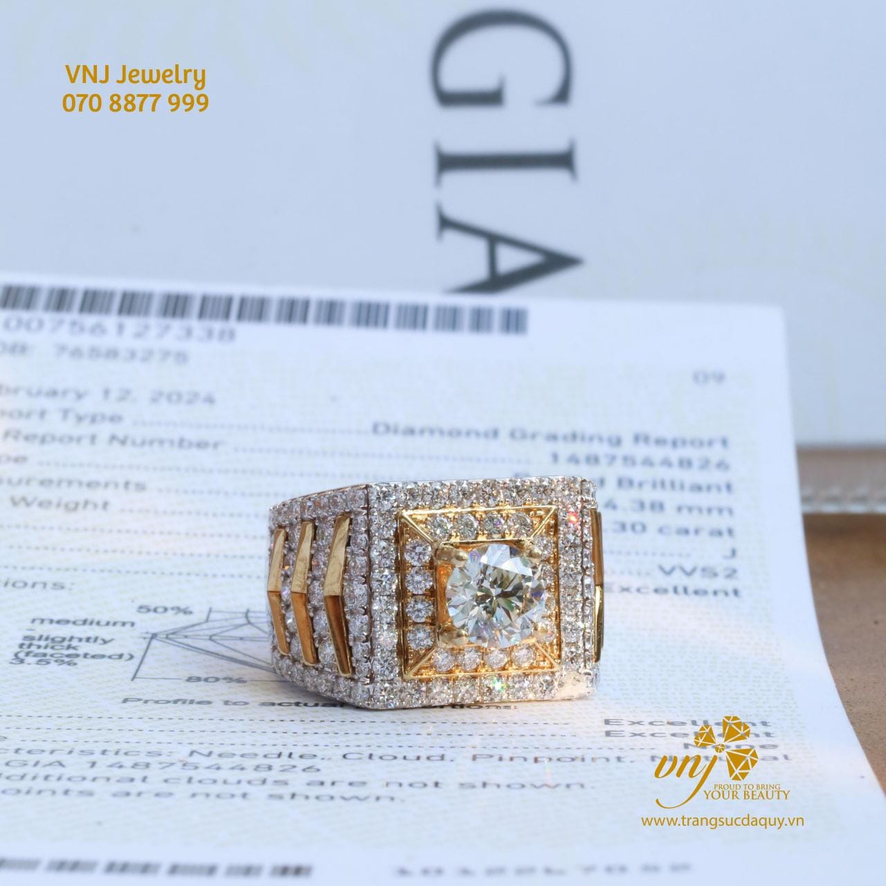 Nhẫn Vertu Kim Cương Thiên Nhiên NM86