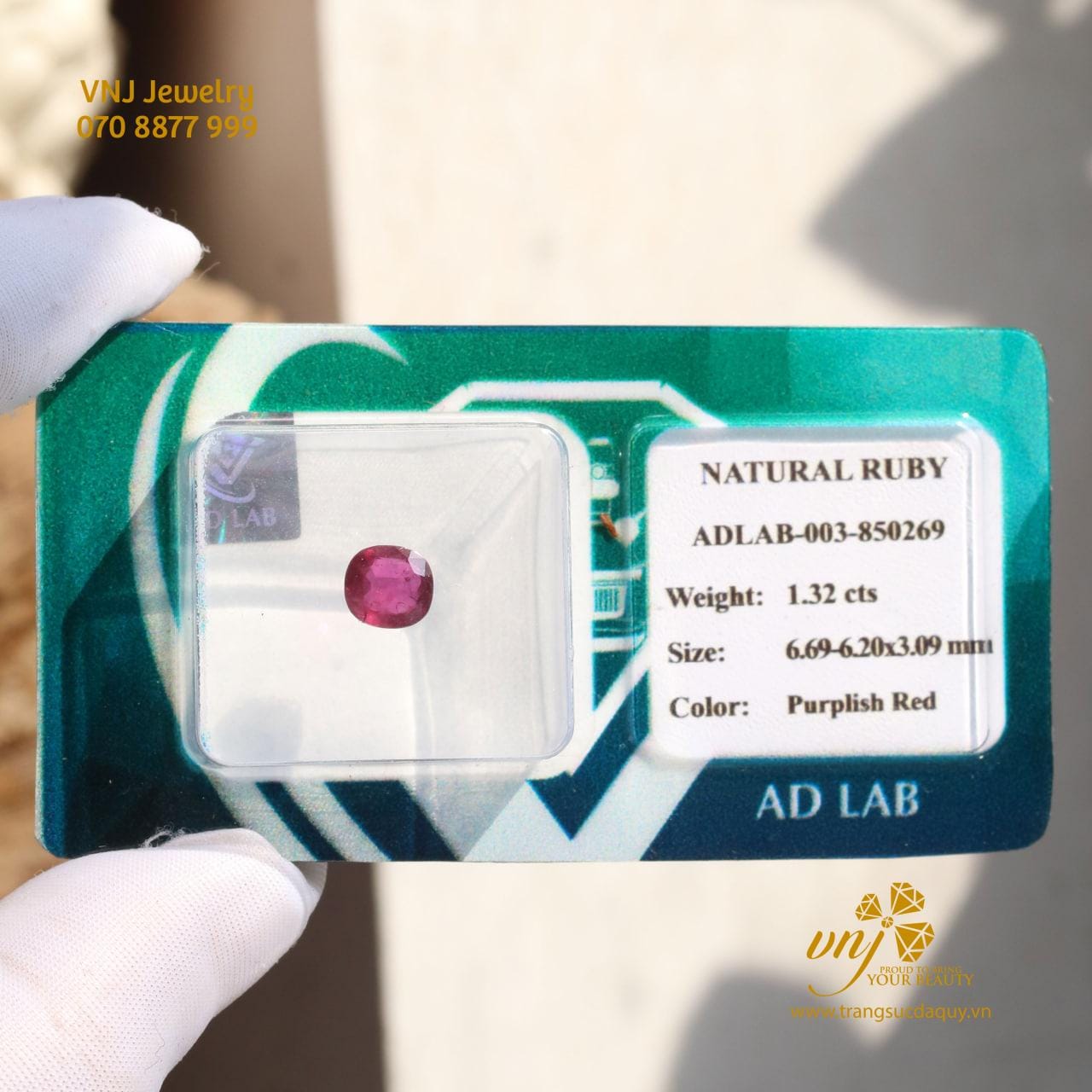 Đá Ruby Thiên Nhiên Mài Giác VJR46