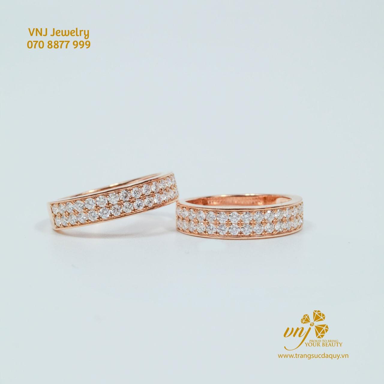 Nhẫn Cưới Vàng Hồng Kim Cương NC67