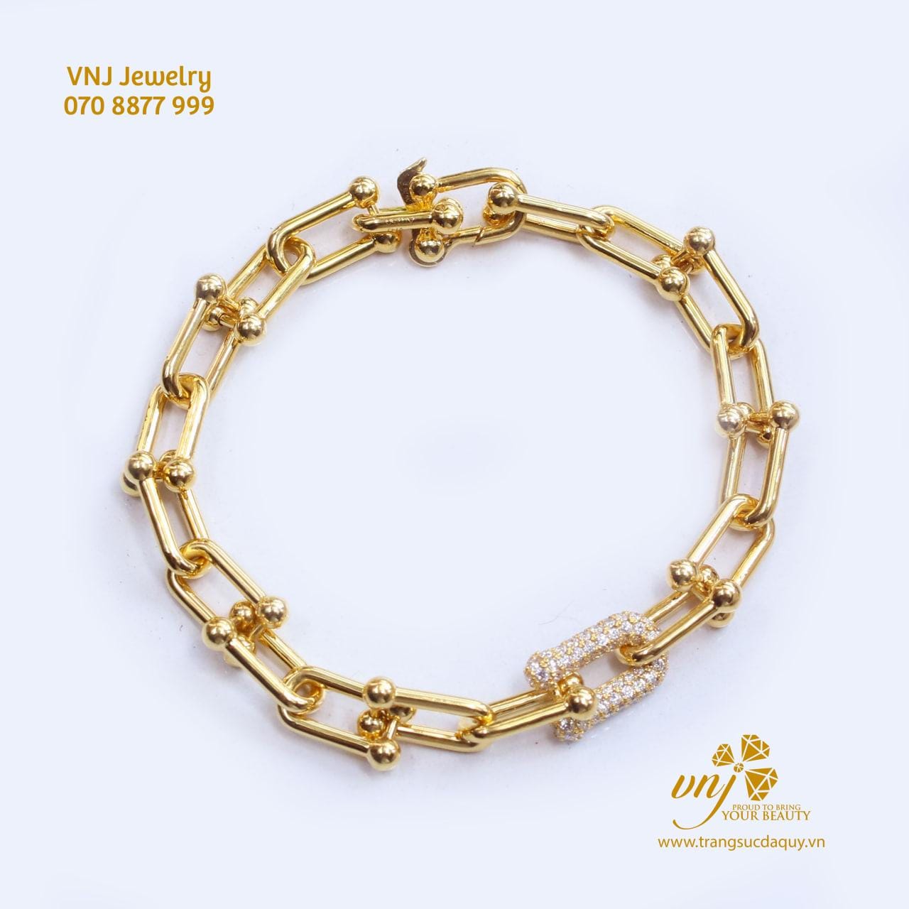 Lắc Tay Ta Fa Ny Vàng 18K Mix Kim Cương LTV5