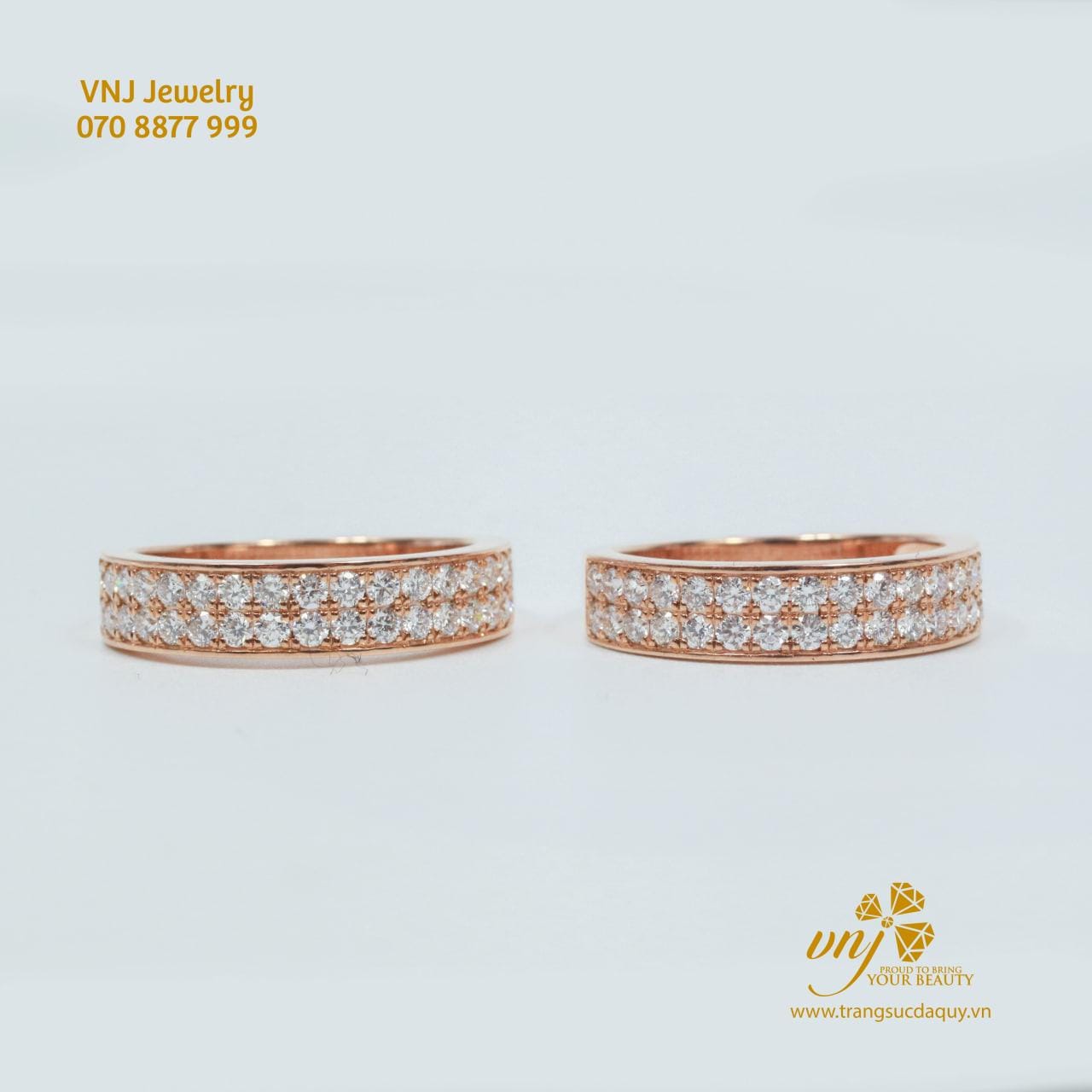 Nhẫn Cưới Vàng Hồng Kim Cương NC67