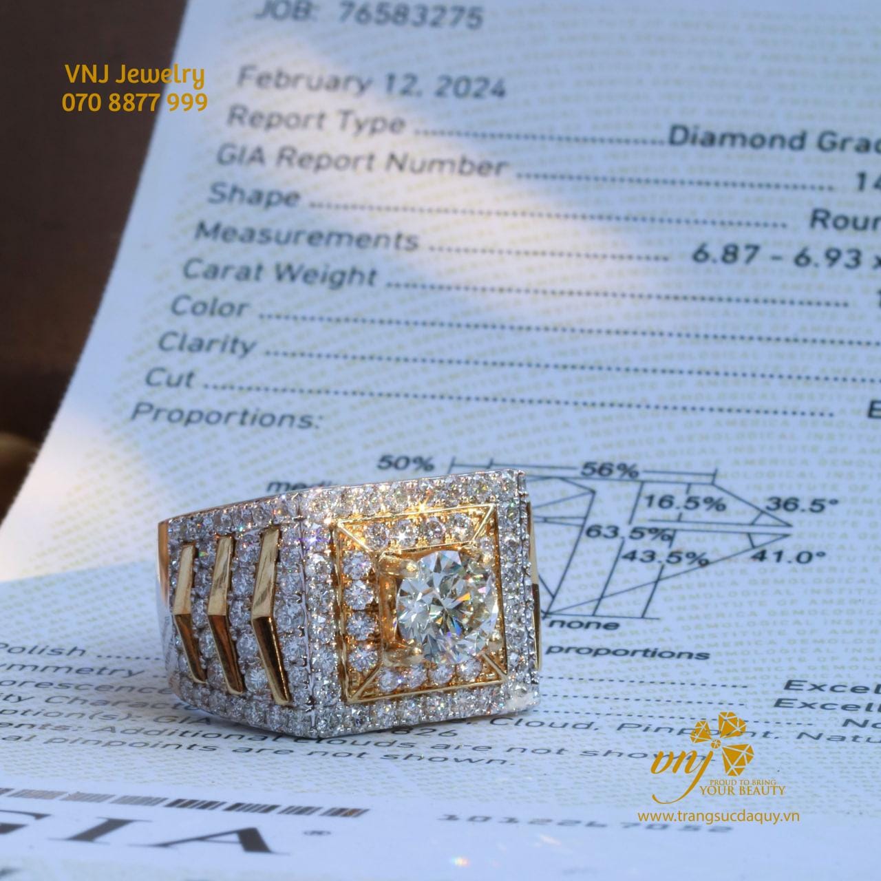 Nhẫn Vertu Kim Cương Thiên Nhiên NM86