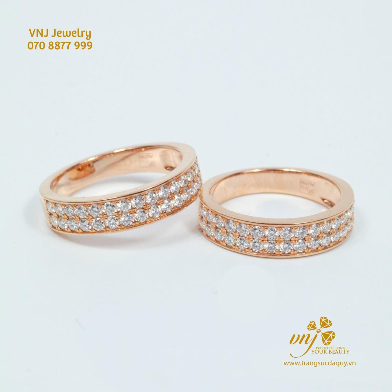 Nhẫn Cưới Vàng Hồng Kim Cương NC67