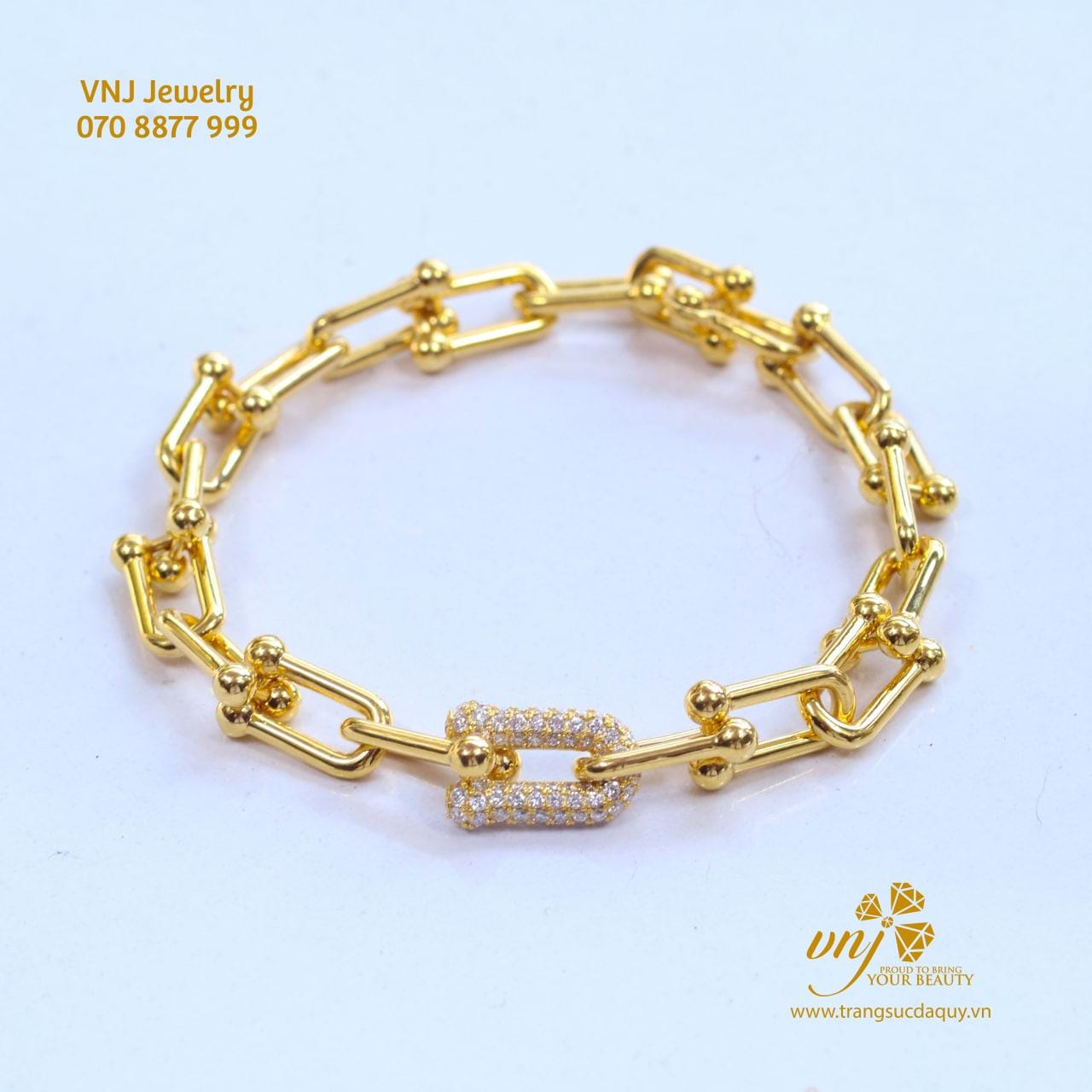 Lắc Tay Ta Fa Ny Vàng 18K Mix Kim Cương