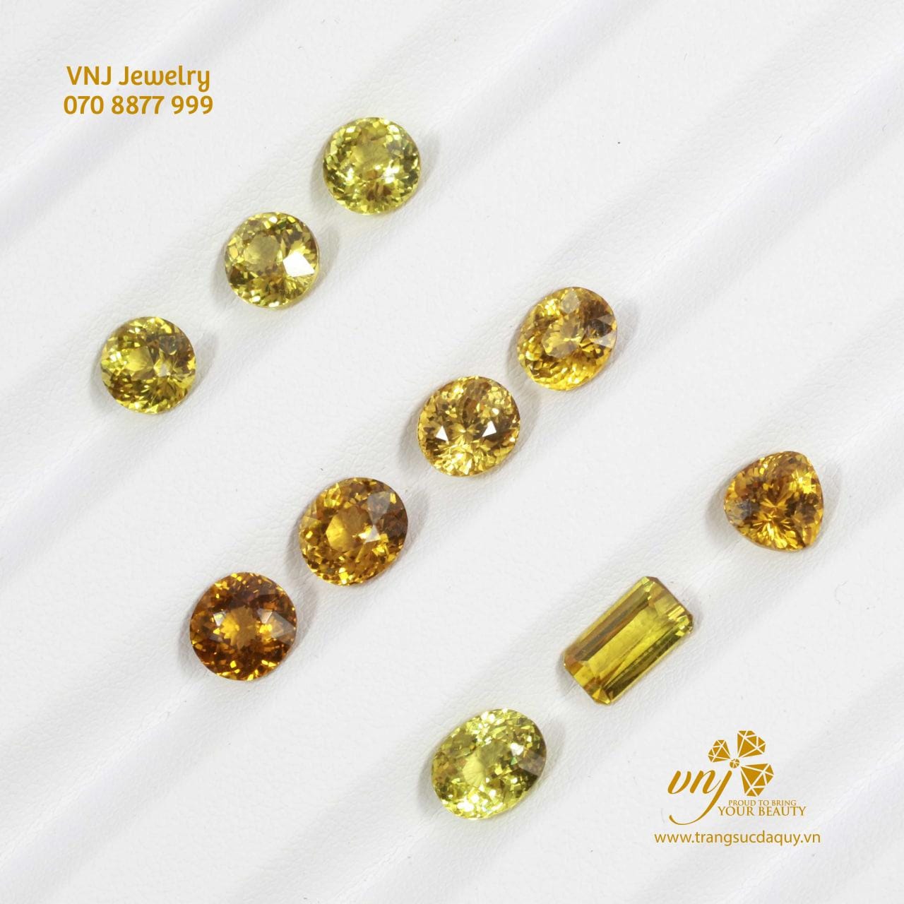 Garnet Vàng Thiên Nhiên Mài Giác DQG11