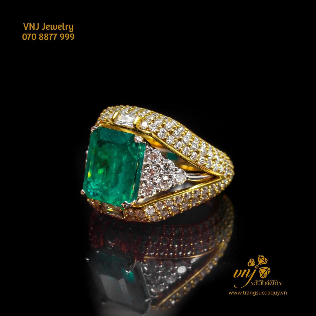 Nhẫn Đá Emerald Unisex NWE7 - Ảnh 2