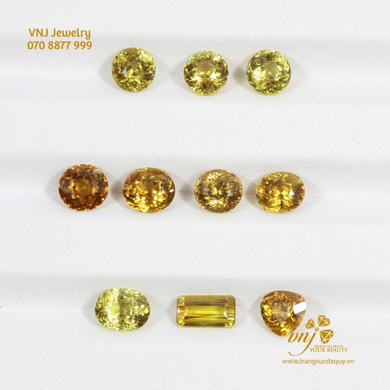 Garnet Vàng Thiên Nhiên Mài Giác DQG11