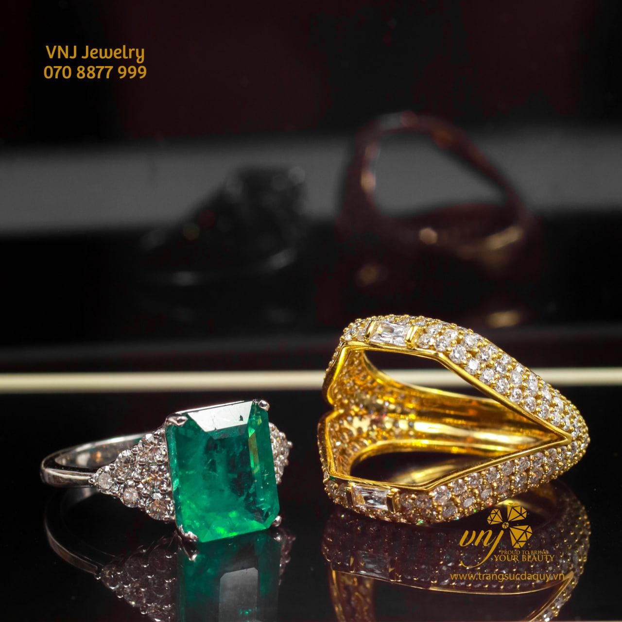 Nhẫn Đá Emerald Unisex NWE7 - Ảnh 3