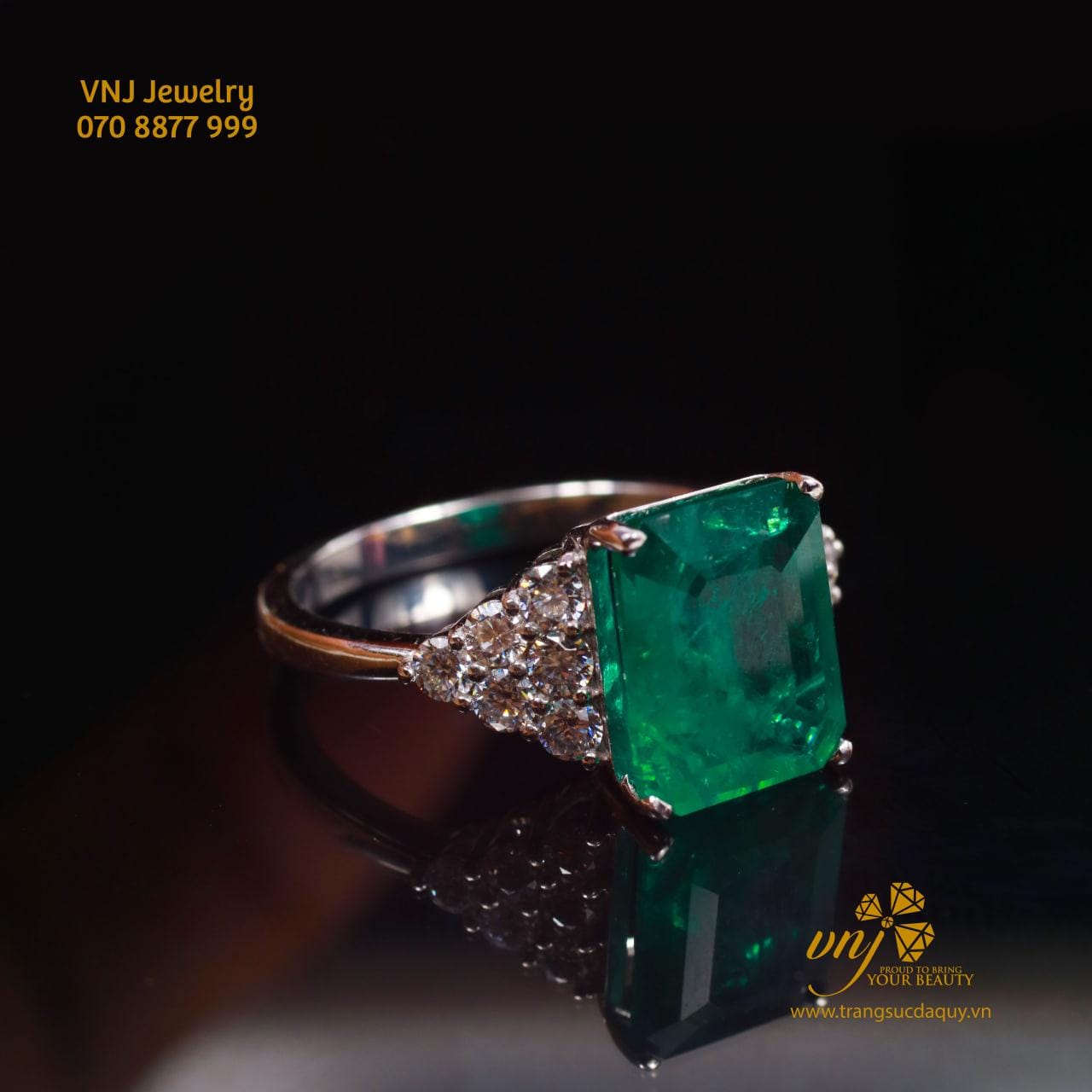 Nhẫn Đá Emerald Unisex NWE7 - Ảnh 4