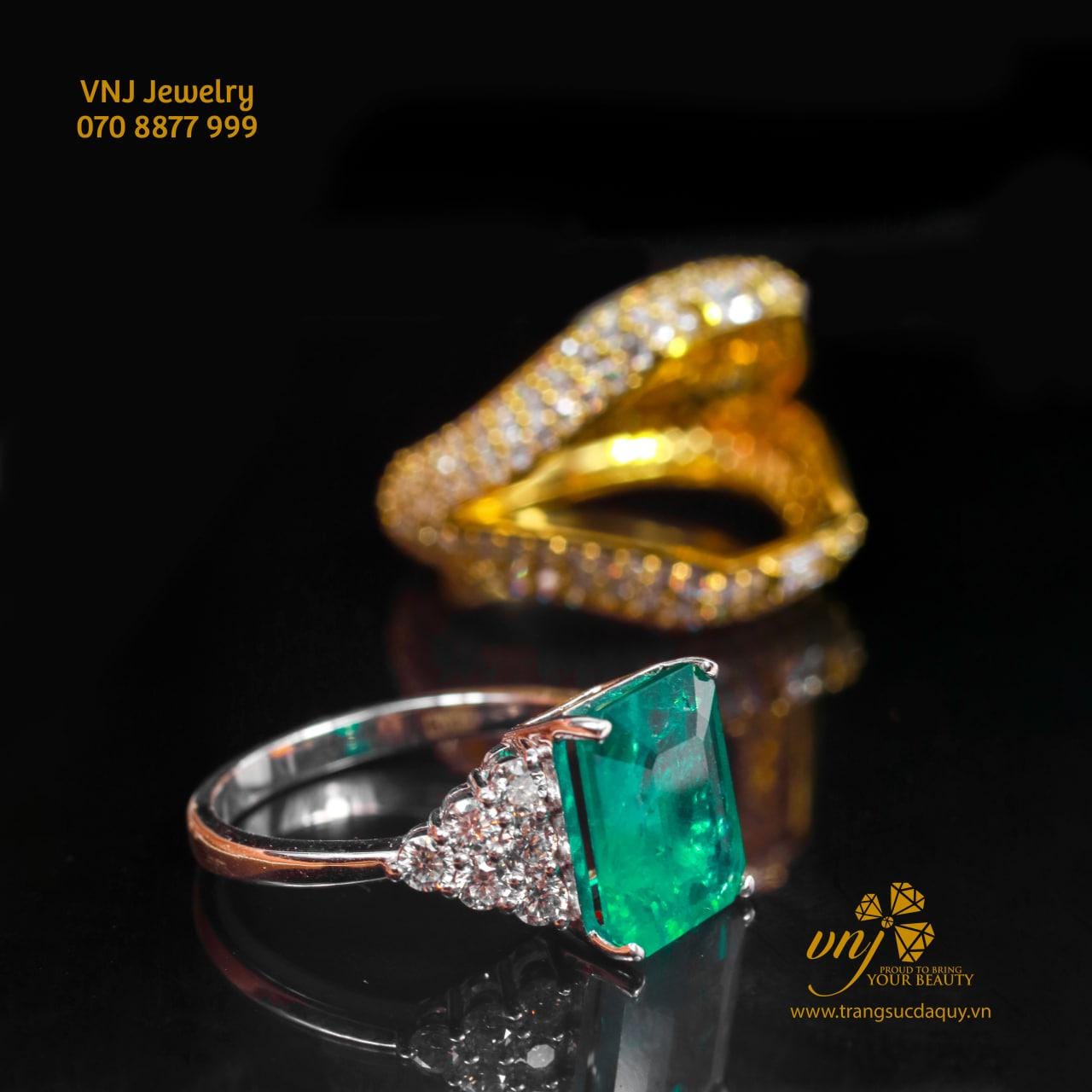 Nhẫn Đá Emerald Unisex NWE7 - Ảnh 5