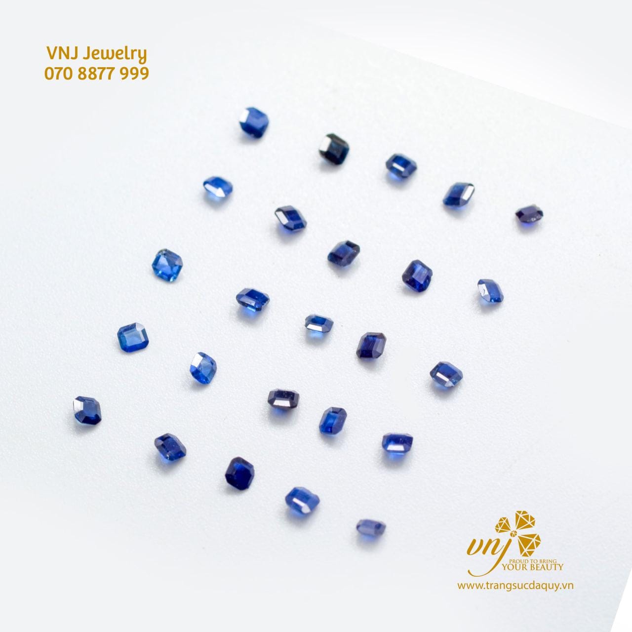 Sapphire Tấm Thiên Nhiên Cắt Giác Vuông Emerald VJS117 - Ảnh 4