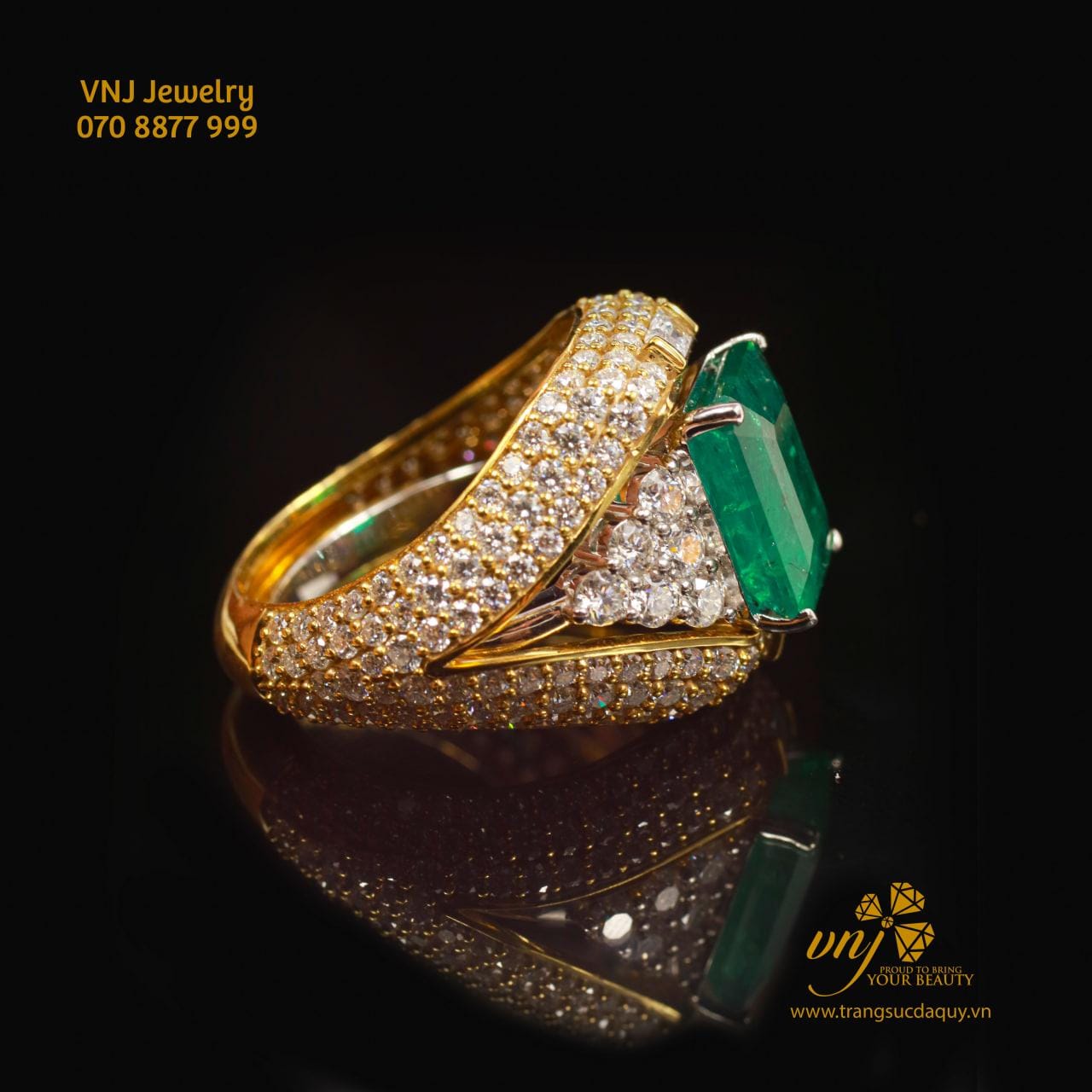 Nhẫn Đá Emerald Unisex NWE7 - Ảnh 6