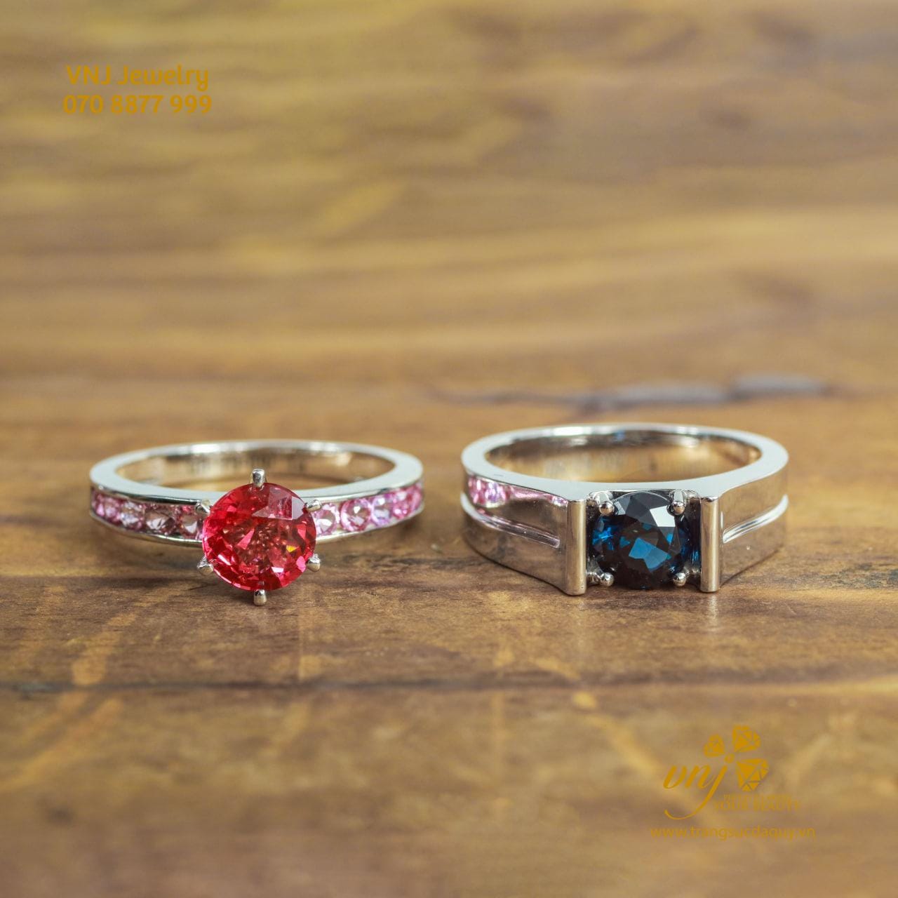 Nhẫn Cưới Spinel Thiên Nhiên NM69