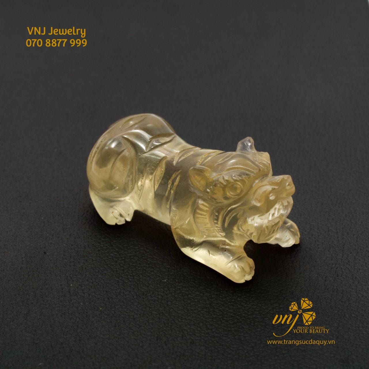 Tượng Hổ Thạch Anh Vàng MTQV4