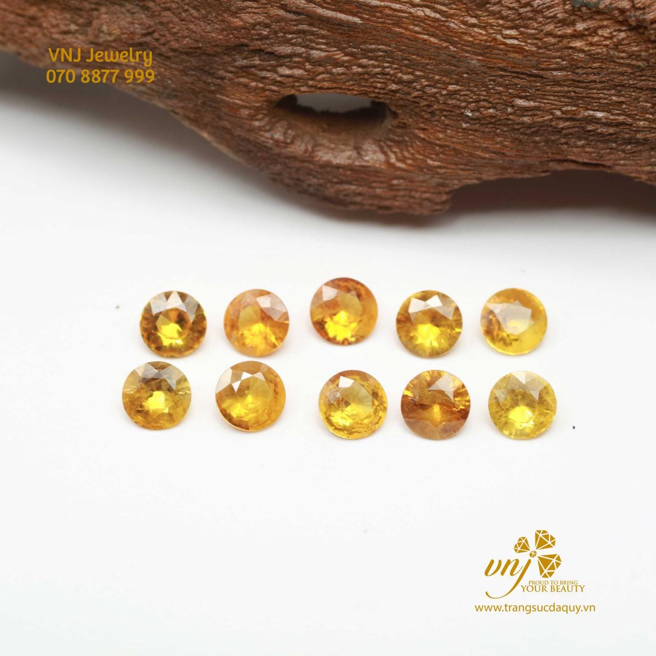 Sapphire Vàng Mài Tròn VJS122