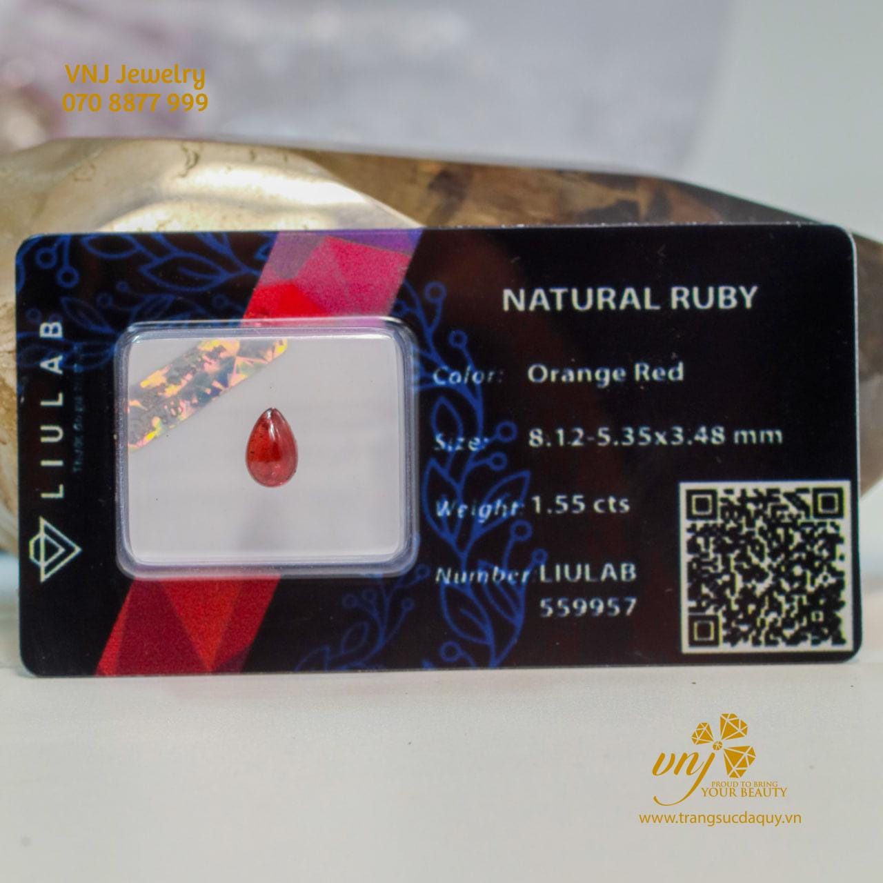 Ruby Đỏ Cắt Giọt Nước VJR38