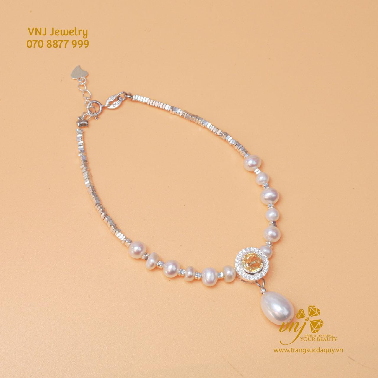 Bộ Trang Sức Ngọc Trai Mix Thạch Anh