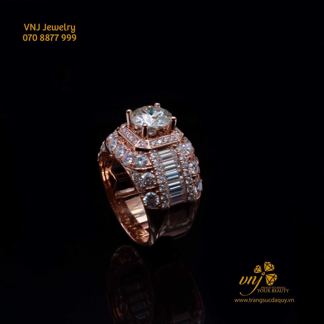 Nhẫn Vàng Hồng Mix Full Kim NM91