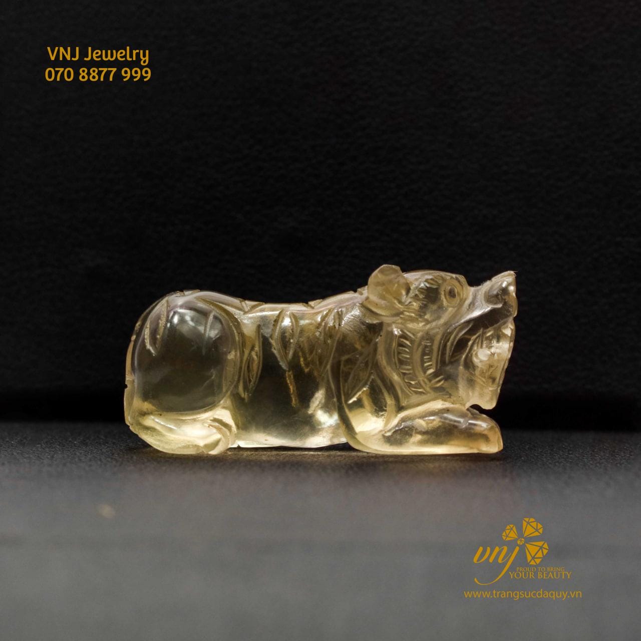Tượng Hổ Thạch Anh Vàng MTQV4